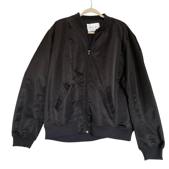 Amour Vert Black Bomber Jacket Nylon Lined Trendy Stylish Women’s NEW Size XXL